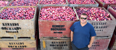 Matt Kennedy of Kennedy Orchards with “rescued” apples about to be donated to Second Harvest. Second Harvest and Daily Bread Food Bank have partnerships with farms and growers to rescue and distribute edible produce to social service agencies and people in need. (CNW Group/Daily Bread Food Bank)