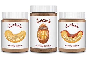 Justin's Goes Nuts For New Spreads: Classic &amp; Maple Cashew Butter And Cinnamon Almond Butter