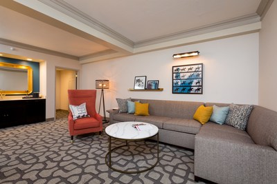 A Galt House Hotel model room suite, inspired by the colors of Kentucky
