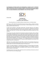 SDX ENERGY INC. ("SDX" or the "Company") - Gas discovery at LNB-1 well, Morocco