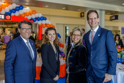 Hello New York! Fraport USA celebrated its arrival at JetBlue's home terminal, T5 at John F. Kennedy International Airport in March. Shown (l-r): Ben Zandi, president and CEO, Fraport USA; Mariya Stoyanova, director product development, JetBlue; Anke Giesen, chief operating officer, Fraport AG; and, Charles Weinland, project director, global investments and management, Fraport AG, and chairman of the board of directors of Fraport USA