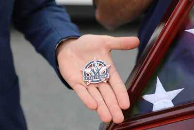 A “challenge coin” given by Children of Fallen Patriots Foundation to PepsiCo drivers along the Rolling Remembrance relay route to express gratitude for their service in supporting the mission