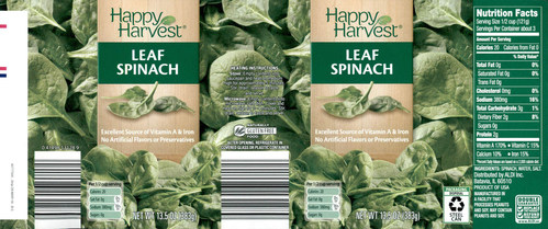 Happy Harvest Canned Spinach - voluntary recall of a limited number of cases as precautionary measure