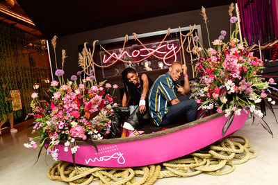 Filmmaker Ari Fitz attends the opening of Moxy Amsterdam Houthavens, the brand's first hotel in The Netherlands,
along with Model Ralph Souffrant.