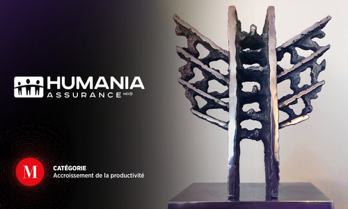 Humania Assurance Inc. is very proud to announce it won the prestigious Award Productivity Improvement  SME of Quebec's most prestigious business contest: the Mercuriades Awards 2018. (CNW Group/Humania Assurance)