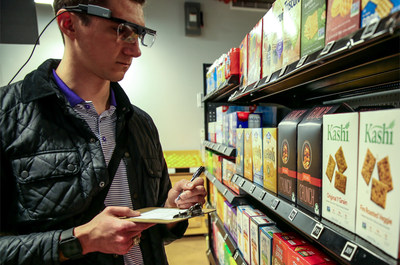 Survey participant ‘shopping’ in Clemson University’s Retail Lab using mobile eye-tracking – the latest in biometric technology.