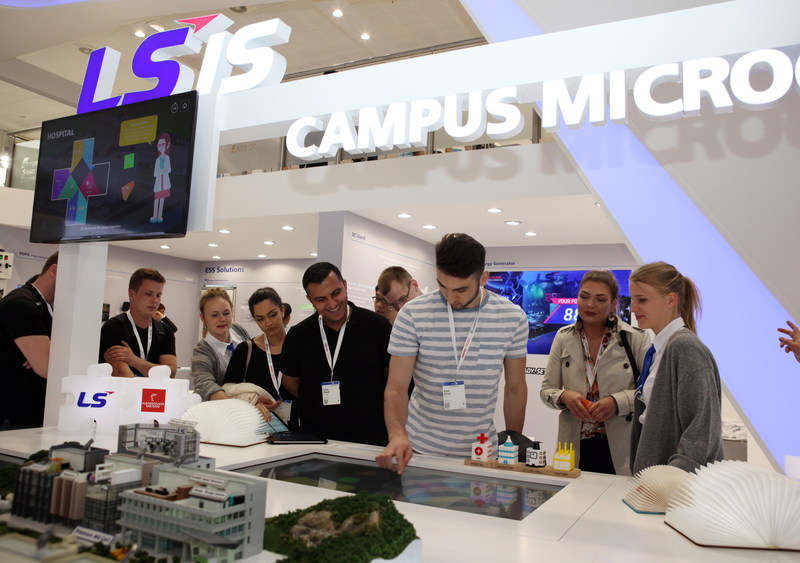 LSIS showed off their Smart Energy Solutions (Campus Microgrid, DC Island) at Hannover Messe 2018 (PRNewsFoto/LSIS)