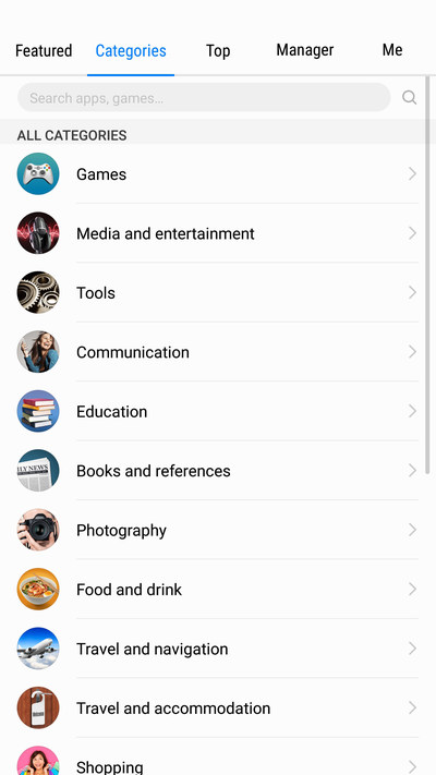 Categories Section (PRNewsfoto/Huawei)