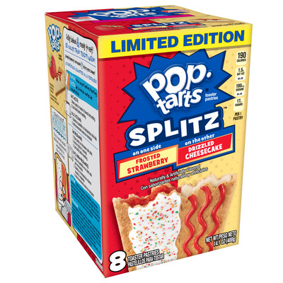 This May, Pop-Tarts® Toaster Pastries is releasing two all-new, ingenious toaster pastries that up the ante when it comes to taste, with two flavors side-by-side in one tart: Frosted Strawberry & Drizzled Cheesecake and Drizzled Sugar Cookie & Frosted Brownie Batter.