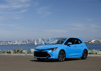 Toyota's newest, stylish, and most technologically-advanced small car, the all-new 2019 Corolla Hatchback, takes to the streets on the coast of San Diego County.