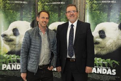 Drew Fellman (co-director, writer and producer) and Maurice Bitran (CEO and Chief Science Officer, Ontario Science Centre) at today's Pandas advance IMAX® screening. The family-friendly documentary adventure opens on April 28 at the Ontario Science Centre for an exclusive engagement in Toronto. (CNW Group/Ontario Science Centre)