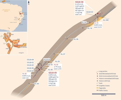 Figure 1 - H11S Conductor Drill Hole Location and Geology Map (CNW Group/IsoEnergy Ltd.)