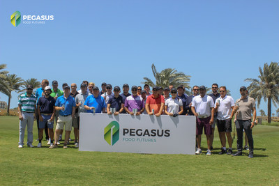 Group snap with guest players and the Pegasus Food Futures staff before tee off. (PRNewsfoto/Pegasus Food Futures)
