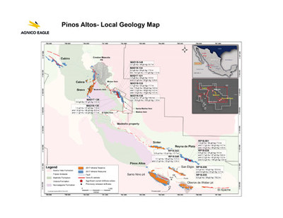 Pinos Altos - Local Geology Map (CNW Group/Agnico Eagle Mines Limited)