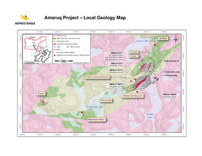 Amaruq Project - Local Geology Map (CNW Group/Agnico Eagle Mines Limited)