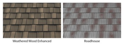 Roadhouse and Weathered Wood Enhanced are two new unique colors available in EDCO's award-winning Infiniti Roofing line. Roadhouse gives a home or business a vintage appearance of weathered steel without the risk of degradation. Weathered Wood Enhanced will complement the many colors of a home exterior with its natural color tones.