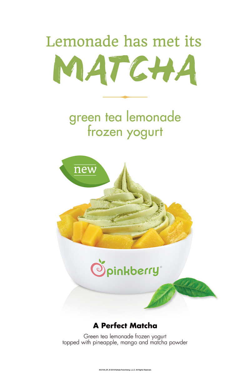 Pinkberry® announces the launch of a new flavor to kick off summer - Green Tea Lemonade frozen yogurt. The tart flavor is also featured as a combination called A Perfect Matcha that is paired with premium toppings, available now through June 21, 2018.