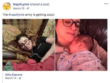Social Users Posting Their #Nap4Lyme Challenge Photos