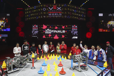Teams compete in the VEX Robotics Competition Middle School finals at the VEX Worlds 2018.