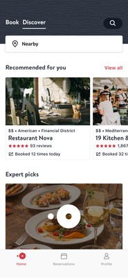For diners who want to explore what is on OpenTable, the ‘Discover' tab helps to inspire with location-specific restaurant recommendations, personalized and expert picks, and highlight collections.