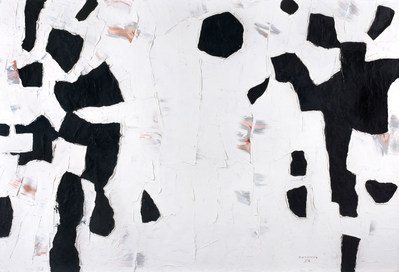 Paul-Émile Borduas leads the Heffel spring auction with Figures schématiques, a large-scale masterpiece canvas from his Black and White period (estimate: $3,000,000 – 5,000,000) (CNW Group/Heffel Fine Art Auction House)