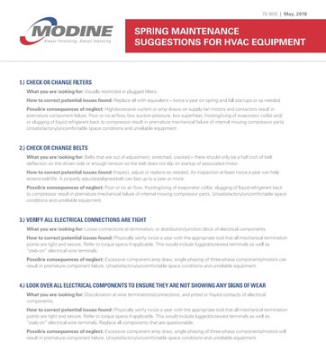 Modine Manufacturing Company's checklist includes several tips to keep commercial HVAC systems running efficiently and effectively during the summer months.