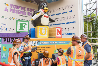Wheezy, the squeaky toy penguin from the Disney•Pixar "Toy Story" films, will delight guests riding Slinky Dog Dash, the family-friendly coaster that will be part of the new Toy Story Land opening June 30, 2018, at Disney’s Hollywood Studios. The all-new Audio-Animatronic figure will serenade guests with "You’ve Got a Friend in Me," the popular song from the films. (Matt Stroshane, photographer)