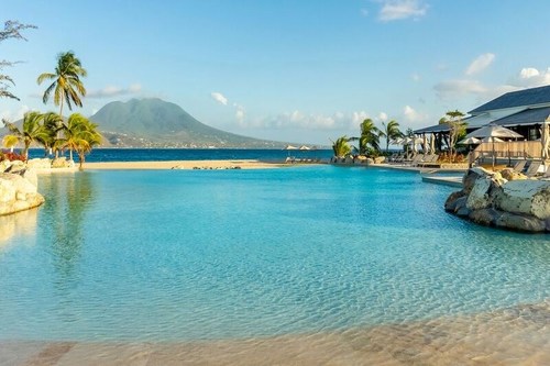 View of the main pool at the Park Hyatt, St. Kitts, looking towards Nevis (PRNewsfoto/Range Developments)