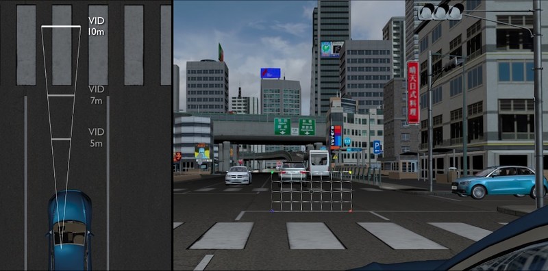 Interactive specification review simulates display of future augmented reality head-up display to enhance safety on the road.