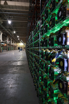 Some of the 4,065 cryptocurrency ASIC miners in operations at the Riot Blockchain mining facility.