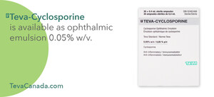 Teva Canada Announces the Launch of Teva-Cyclosporine® Ophthalmic Emulsion, the First Generic Version of Restasis® in Canada for the Treatment of Dry Eye Disease