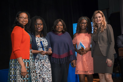 Dalila Wilson Scott, Senior Vice President of Community Impact for Comcast Corporation; Germalysa Ferrer, this year’s $10,000 Comcast Founders Scholarship recipient; Maryse Ferrer, Germalysa’s mother; Marrla Ferrer, Germalysa’s sister; and Stephanie L. Kosta, Regional Vice President of Government and Regulatory Affairs, Comcast Freedom Region.