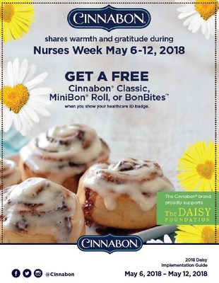 Healthcare professionals nationwide can get FREE Cinnabon treats during Nurses Week (May 6-12, 2018)