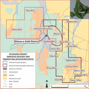 Japan Gold Reports High-Grade Gold in Grab Samples from the Kitano-o Gold District, Ikutahara Project, North Hokkaido, Japan