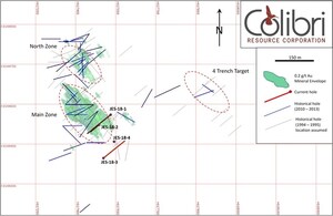 Colibri Resource Corporation - Intersects 9 metres with an average grade of 8.16 grams/tonne Au