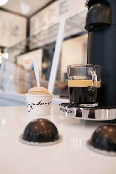 Nespresso collaborates with Morgenstern’s Finest Ice Cream to create the limited edition Nespresso Double Espresso ice cream in celebration of the new Vertuo Double Espresso blends.