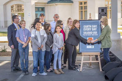 District leaders from Soledad USD, along with Soledad USD students, faculty, and ENGIE Services U.S. team members "flip the switch" on Soledad's new, District-wide solar program on May 3, 2018.