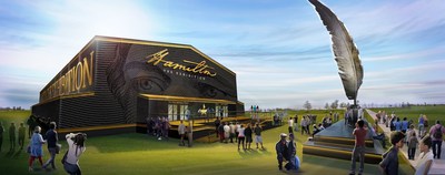 Exterior rendering of HAMILTON: THE EXHIBITION which makes its world debut in Chicago in November.
