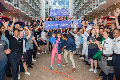 Actors and avid Royal Caribbean fans Carlos and Alexa PenaVega, along with their 17-month-old son, Ocean, have accepted the honor to be Godfamily of the cruise line’s newest ship, Symphony of the Seas. Royal Caribbean “popped the question” to the adventure-loving PenaVegas while the family was on board Symphony’s sister ship, Harmony of the Seas, filming Hallmark Channel’s “Love at Sea” – starring Carlos and Alexa opposite each other.