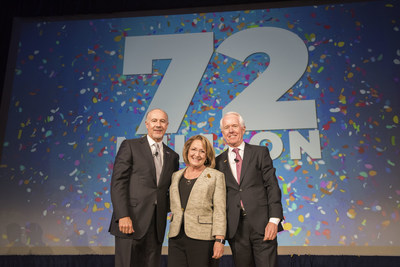 Left to right: George Aguel, President and CEO, Visit Orlando; Orange County Major Teresa Jacobs; Don Enger; Chairman of the Board of Visit Orlando and Executive Vice President, Tishman Hotel Corporation