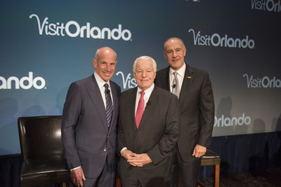 Left to right: Jonathan Tisch, Chairman and CEO of Loews Hotels & Resorts; Roger Dow, President and CEO of the U.S. Travel Association; and George Aguel, President and CEO, Visit Orlando