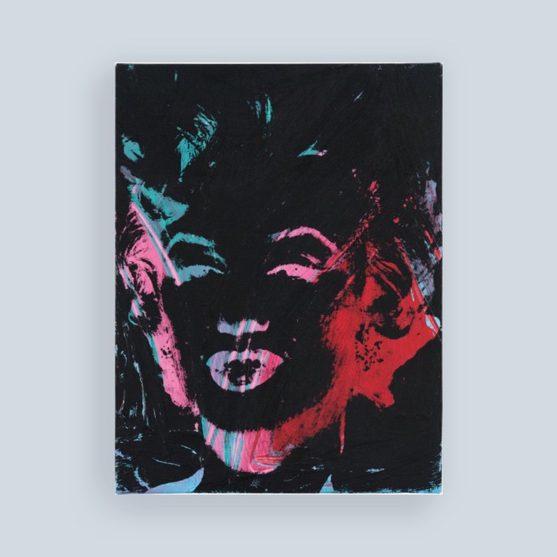 Andy Warhol, 1 Colored Marilyn (reversal series), 1979, oil and silkscreen inks on canvas, 18 1/4 x 13 3/4 in. (46.4 x 34.9 cm)