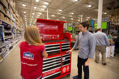 Just in time for Father's Day, select CRAFTSMAN mechanics tool sets, tool storage, garage organization, flashlights and pressure washers can now be purchased at Lowes.com/Craftsman and in Lowe's stores nationwide.