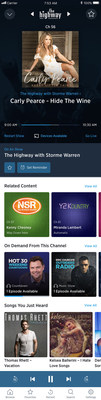 The SiriusXM app features a brand-new look and capabilities that help users find more of what they like across SiriusXM’s 200+ channels. (Phone, scrolling view)