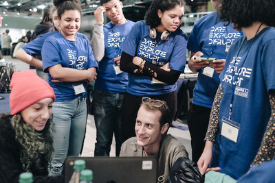 To address the need to fill the technology industry with more diverse talent, ScriptEd equips students in under-resourced schools with coding skills and internship experiences in technology, including through an annual hackathon competition, shown here.