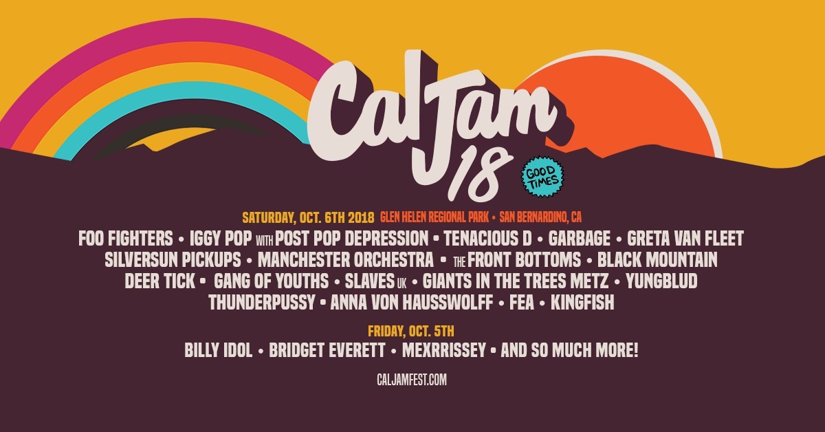 Cal Jam 18 Announces Lineup; Foo Fighters Return As Headliners And