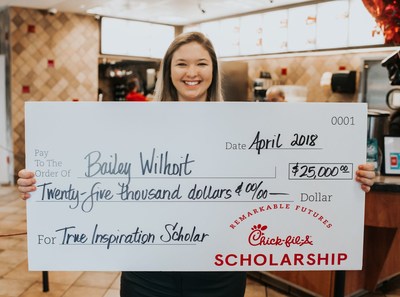 Through Chick-fil-A's "Remarkable Futures" initiative, Team Members can earn scholarships in the amount of $2,500 or $25,000.