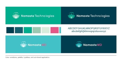 Color variations, palette, typeface, and sub-brand application. (CNW Group/Namaste Technologies Inc.)