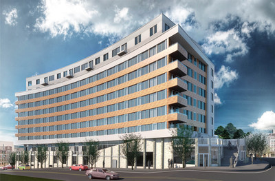 Rendering of Mixed-Use Building to Be Constructed at the Site of the Former Fairmount Hospital in Jersey City.