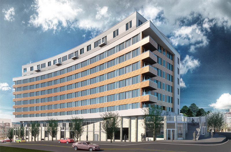 Rendering of Mixed-Use Building to Be Constructed at the Site of the Former Fairmount Hospital in Jersey City.